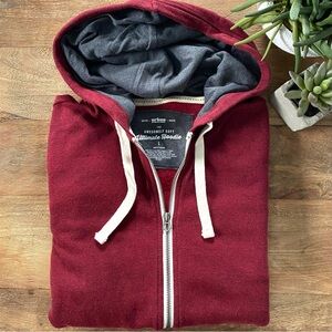URBAN PIPELINE - Red & Grey Ultimate Hoodie Zip-Up Sweater